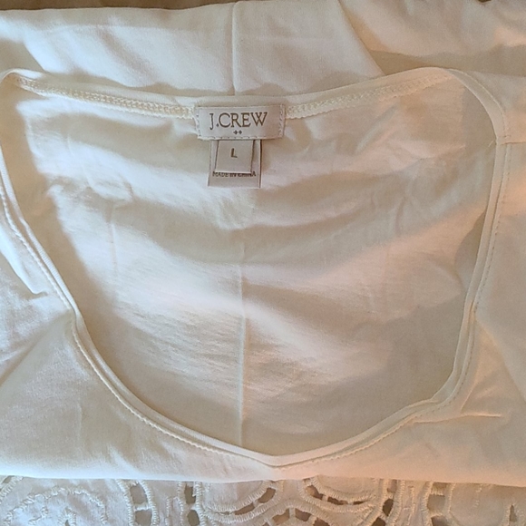 J. Crew White Embroidered Cotton Tank Top - Picture 3 of 7